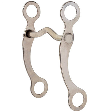5 inch Hilason Nickel Plated Curb Horse Bit Low Port Mouth